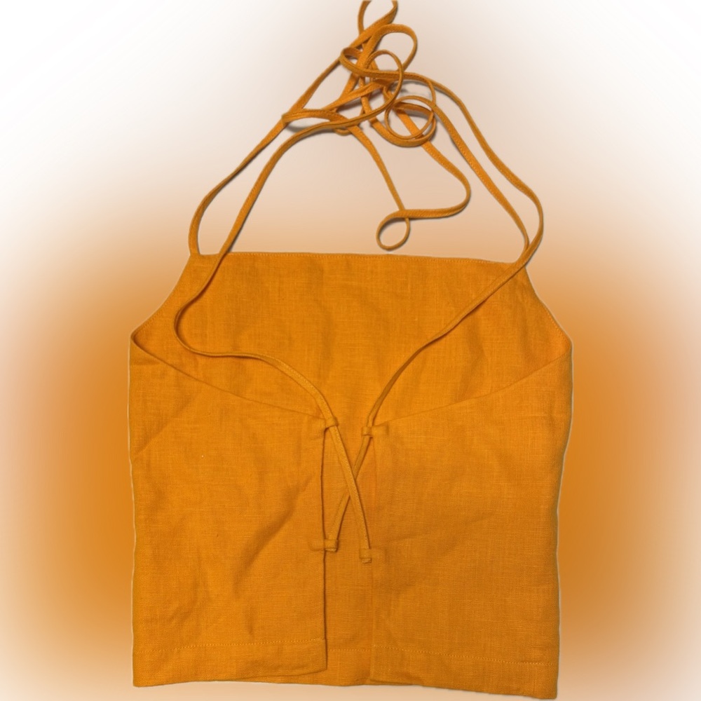 Mara Hoffman Mustard Linen Tank Top | Sz M - Picture 2 of 3